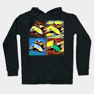 Puppies in Colorful Collage Abstract Art Design Hoodie